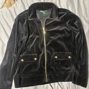 Lauren Ralph Lauren Black Velvet Jacket with Gold Details